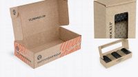 1260+ Opened Kraft Paper Box With Socks PSD Mockup Half Side View Custom Graphic Resource Free Download