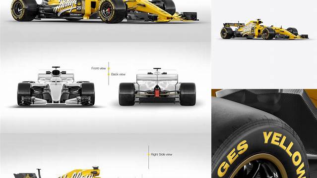 1264+ 2017 Formula 1 Car PSD Mockup Half Side View Modern PSD Templates