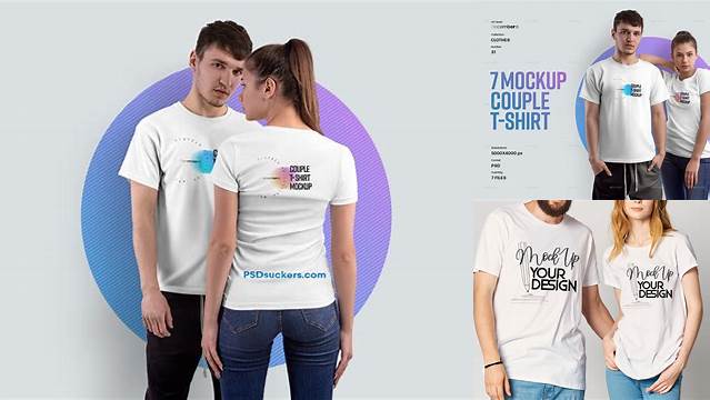 1264+ Couple T Shirt Mockup Psd Free Download Free PSD