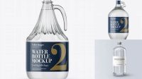 1265+ 3L Clear Glass Water Bottle With Handle PSD Mockup Exclusive Free PSD Mockups