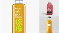 1265+ Square Apple Juice Bottle PSD Mockup High-Resolution Editable PSD