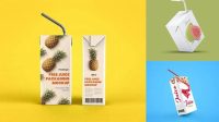 1266+ 250ml Juice Carton Package Mock-up Fully Layered Photoshop Freebie