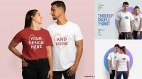 1266+ Couple Tshirt Mockup Download Free PSD