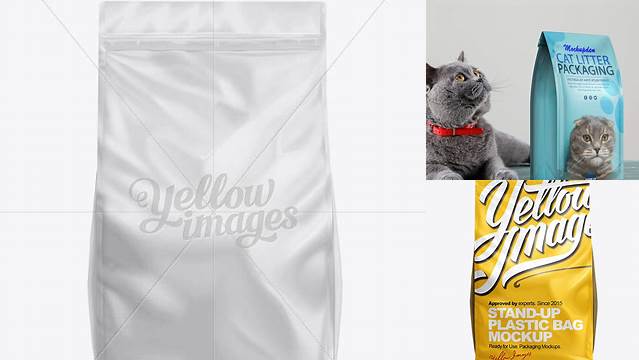 1267+ 32lb Cat Litter Bag Mock-Up Front View Free PSD