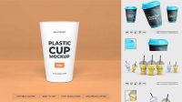 1267+ Plastic Cup PSD Mockup Half Side View High Angle Shot Creative Free Photoshop Template