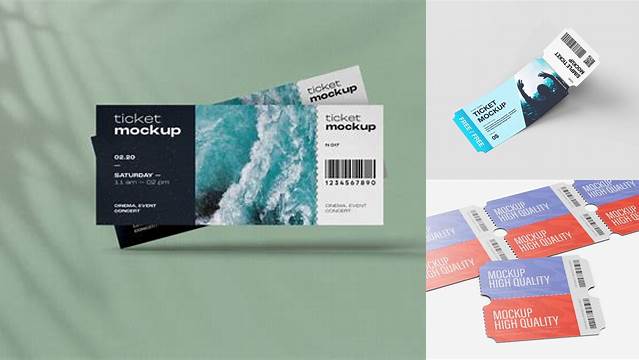 1268+ Two Paper Tickets PSD Mockup Elegant Photoshop Mockup