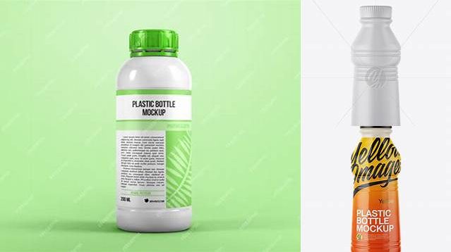 1270+ Matte Plastic Bottle Front View Custom Graphic Mockup File