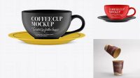 1272+ Matte Coffee Cup with Sauser PSD Mockup Creative Layered Design File