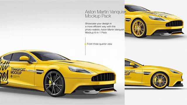 1276+ Aston Martin Vanquish PSD Mockup Back View Elegant Photoshop Mockup