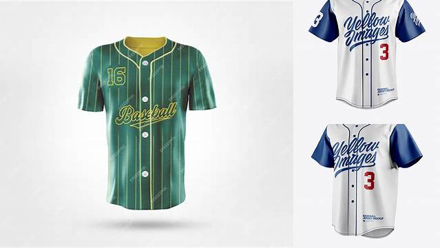 1277+ Men's Baseball Jersey PSD Mockup Front View Exclusive PSD Design Freebie