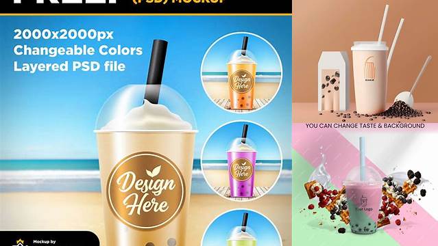 1278+ Milktea Mockup Versatile and Modern PSD Mockup