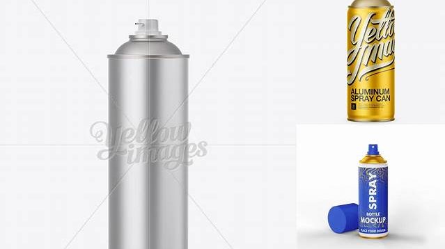 1279+ Aluminum Spray Can Without Cap PSD Mockup Exclusive and Stylish Design PSD