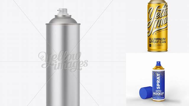 1279+ Aluminum Spray Can Without Cap PSD Mockup Exclusive and Stylish Design PSD