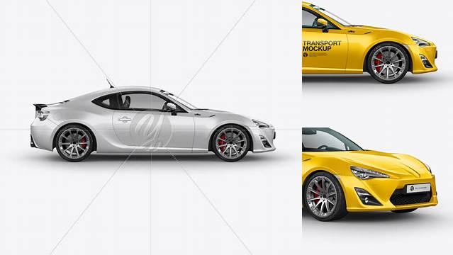 1279+ Toyota GT86 PSD Mockup Side View Easy Editable