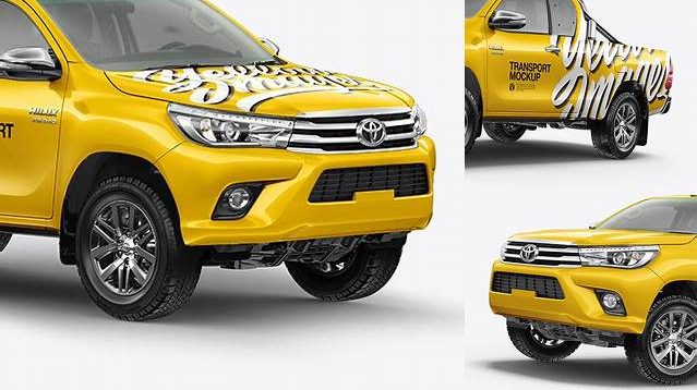 1280+ Toyota Hilux PSD Mockup Half Side View Customizable Design Files