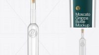 1281+ Clear Glass Grappa Bottle PSD Mockup Professional Design PSD