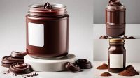 1285+ Clear Glass Jar with Chocolate Paste PSD Mockup Download Professional PSD