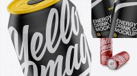 1285+ Two 500ml Matte Aluminium Cans PSD Mockup Elegant and Versatile PSD Resource