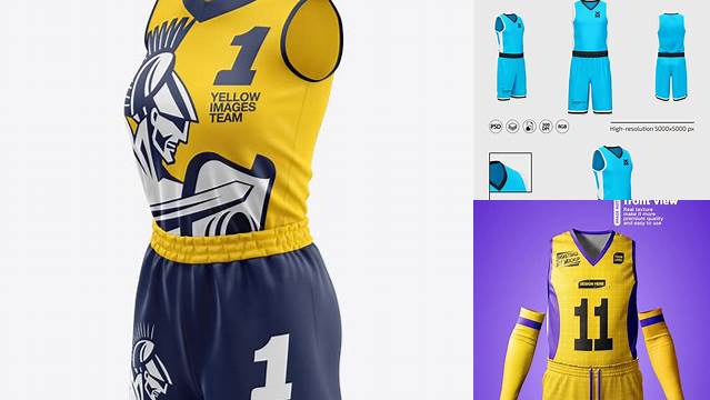 1287+ Women’s Basketball Kit PSD Mockup Side View Elegant Photoshop Mockup