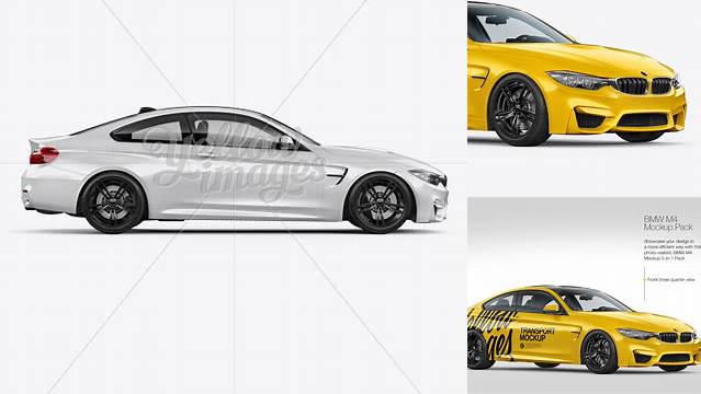 1292+ BMW M4 PSD Mockup Side View Free PSD for Creatives