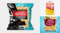 1294+ 5 Noodle Packs PSD Mockup Right & Left Sides View Creative Layered Design File