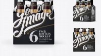 1296+ White Paper 6 Pack Beer Bottle Carrier PSD Mockup Front View Exclusive and Stylish Design PSD