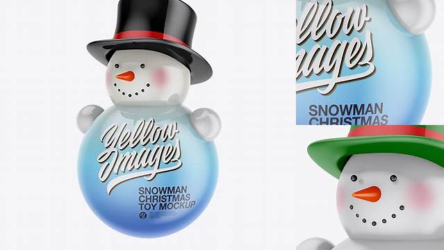 1297+ Glossy Christmas Snowman Toy PSD Mockup Half Side View Download Free