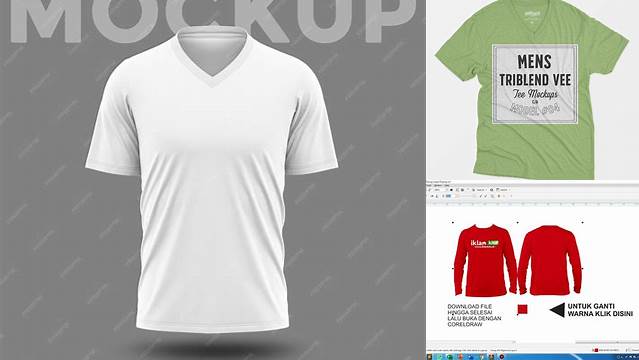 1297+ Mockup Kaos V Neck Cdr Digital Download