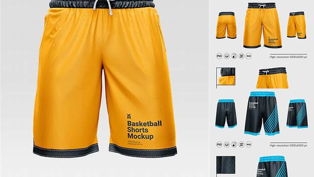 1299+ Basketball Shorts PSD Mockup Front & Back View Smart Object-Based PSD Template Free