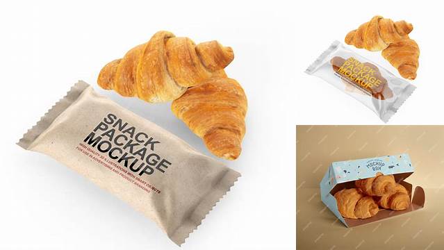 1301+ Croissant Packaging Mockup Elegant PSD Mockup