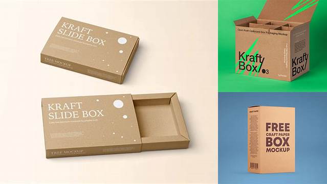 1301+ Kraft Paper Box PSD Mockup Front View Versatile PSD Mockup File