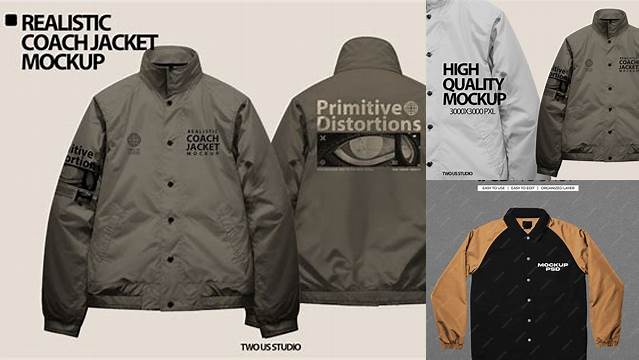 1302+ Coach Jacket Mockup Free PSD