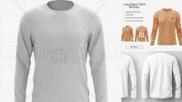 1302+ Mens Long Sleeve T-Shirt HQ PSD Mockup Front View Unique High-Resolution Photoshop Mockup