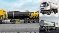 1304+ Fuel Truck Mockup Smart PNG Image