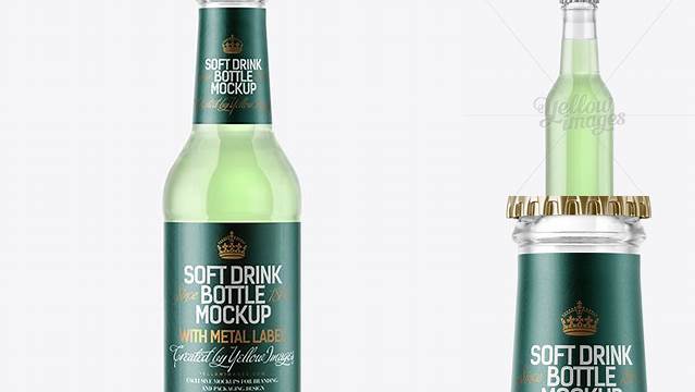 1306+ 200ml Clear Glass Bottle with Mojito PSD Mockup Fully Layered PSD Freebie