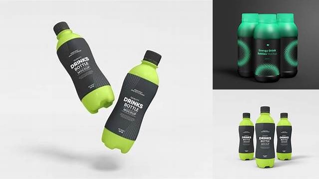 1307+ Plastic Energy Drink Bottle PSD Mockup High-Quality Creative PSD