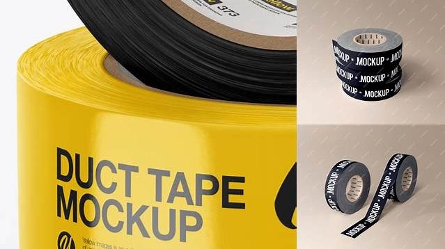 1310+ Two Glossy Duct Tape Rolls PSD Mockup Fully Layered PSD Freebie