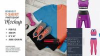 1311+ Women's Fitness Kit PSD Mockup Side View Free Mockup Templates