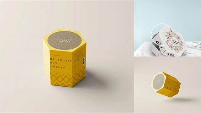 1312+ Hexagon Box Mockup Psd Free Modern Design PSD