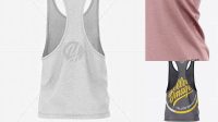 1312+ Men's Heather Racer-Back Tank Top PSD Mockup Front Half Side View Layered PSD File Free Download