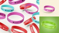 1314+ Glossy Silicone Wristbands PSD Mockup Smart Object-Based PSD Template Free