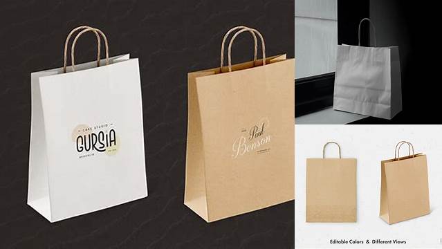 1323+ Glossy Paper Bag PSD Mockup Half side View Free PSD Mockup Resource