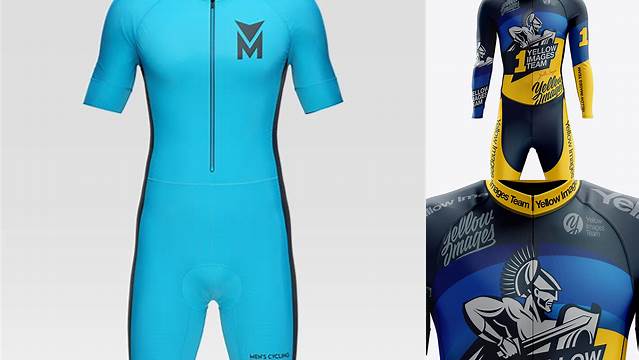 1327+ Men’s Cycling Skinsuit PSD Mockup Front View Free Download Design Mockup