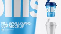 1335+ Matte Pill Swallowing Cup PSD Mockup Advanced Photoshop Design Free