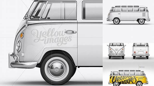 1335+ Volkswagen Transporter T1 PSD Mockup Left Side View Creative Layered Mockup Freebie