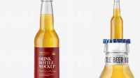 1336+ 330ml Clear Glass Bottle with Lager Beer PSD Mockup Free Download Design Mockup