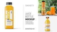 1337+ 750ml Bottle with Orange Drink PSD Mockup Advanced and Editable PSD Template Free