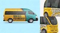 1339+ Minibus PSD Mockup Right Half Side View Free Design Resource