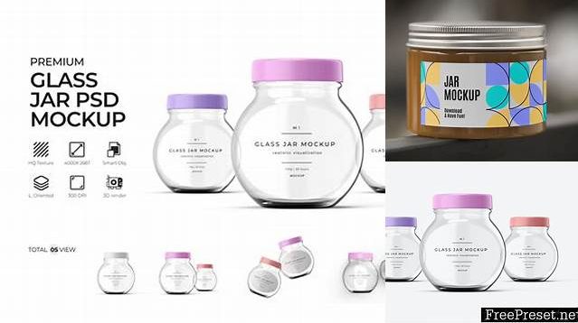 1341+ Clear Glass Jar PSD Mockup Exclusive Free Creative Mockup File