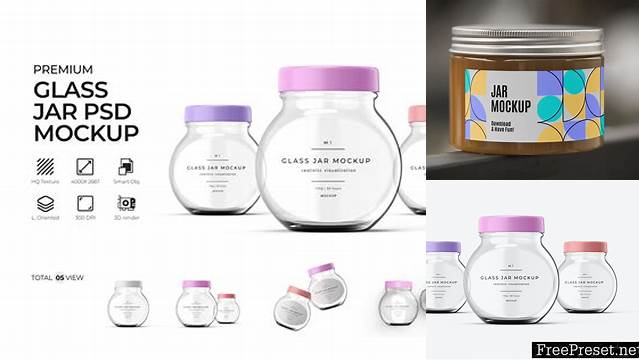 1341+ Clear Glass Jar PSD Mockup Exclusive Free Creative Mockup File